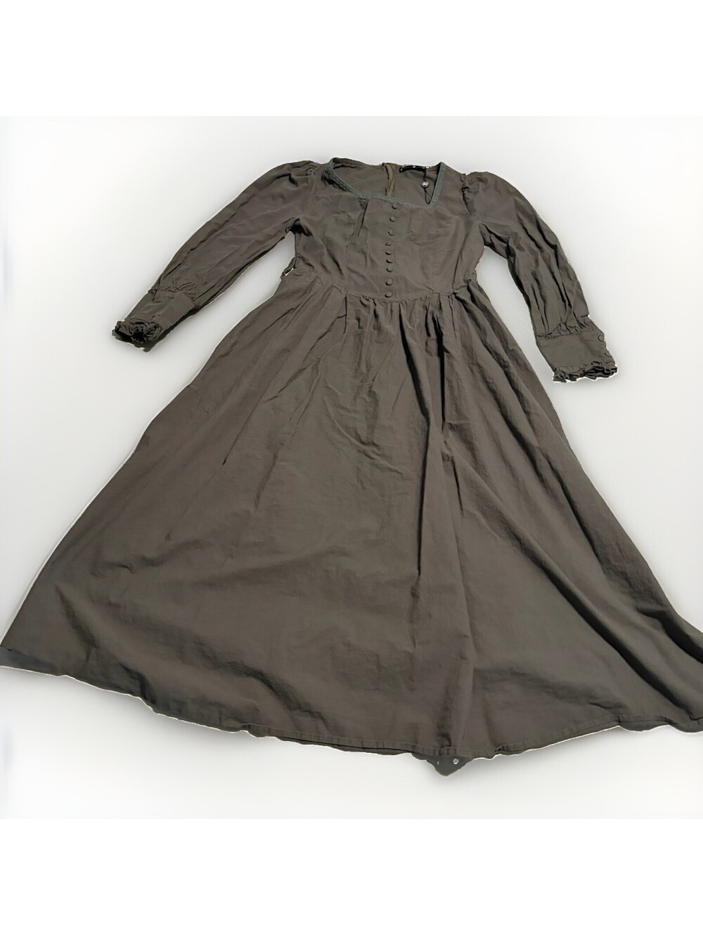 Scarlet Darkness Long Sleeve Dress M Cottage Ren Fair Midi Green NEW